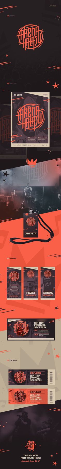 Arena Hałasu hip-hop festival Branding by Piotr Kubicki