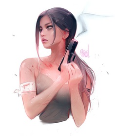 Lara Croft sketch! by rossdraws
