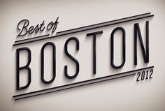 Best of Boston 2012 on the Behance Network #type #design #3d