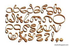 Paul Vickers : Design Thinking #rubber #flexible #brown #alphabet #rubberband