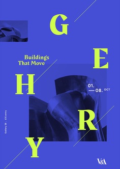 Typographic poster for an exhibition at the V&A for architect Frank Gehry
