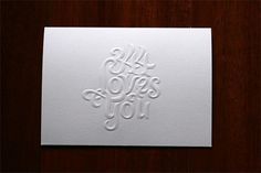344 Loves You Card - FPO: For Print Only #letterpress #typography