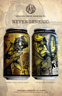Crooked Fence Brewing Cans #packaging #beer #can #label