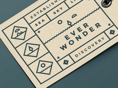 EVER WONDER™ // Label #vector #branding #iconography #icon #icons #texture #label #grid #logo #forest #web #green