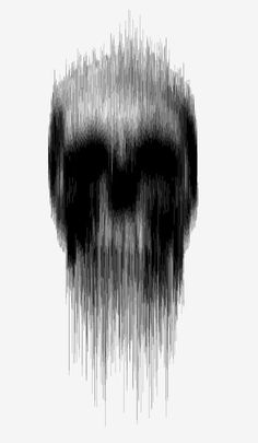 Melting skull #abstract #lines #spliced #skull #death #vertical