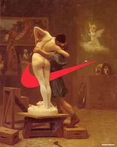 It's Nice That : Miscellaneous: Beautiful Old Masters paintings get the Nike swoosh treatment #nike #design #graphic #poster