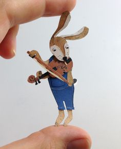#paper #papercut #rabbit #violin #musician