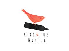 Bird and the Bottle Logo Branding by Josip Kelava #bird #bottle #logo #restaurant #branding #red #watercolour #handwritten #josip #kelava