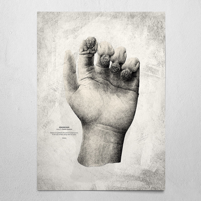 #gehoorzaam #offwhite #poster #wallart #seneca #hand #angel #finger #palm #prayer #religion
