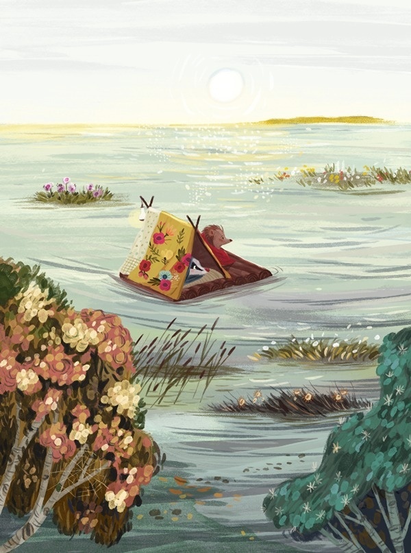 Little hedgehog on Behance, awesome book illustrations. #drawing
