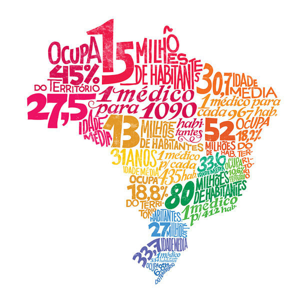 Typography map of Brazil on Behance #type #posters