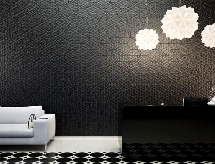 Organic Geometric Concrete Tile by KAZA Concrete concrete tile collection living room interior #wallcoverings #tiles #concrete #geometric