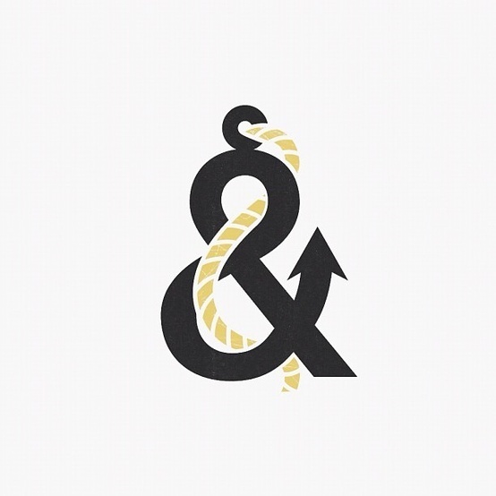Typography / The Anchorsand by David Schwen. #ampersand #anchor #sea #rope