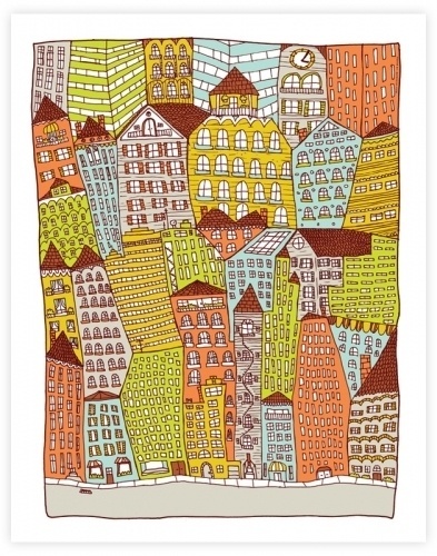 NateDuval.com: the heart of the city #print #city #hand #drawn #duval #art #nate #giclee #patterns