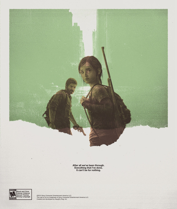 Limited edition alternate box art (back) for Naughty Dog's The Last of Us at PAX 2013.Client: Naughty Dog/Sony #advertisement #video #illustration #poster #game #layout