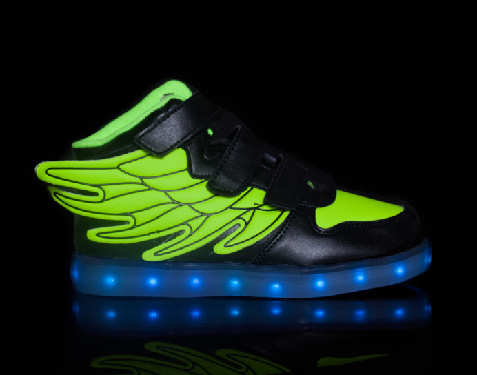 light up shoes led shoes Super-Pegasus-Black-Green