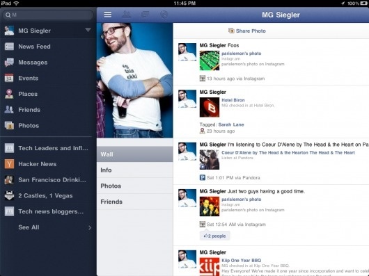 Horizontal View | TechCrunch #facebook #ipad #app