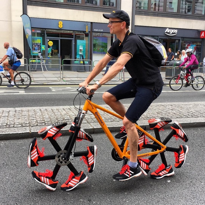 Unique Running Shoe Bike at Prudential RideLondon