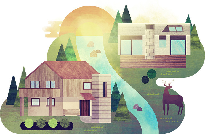 Center Parcs Chalet Illustration