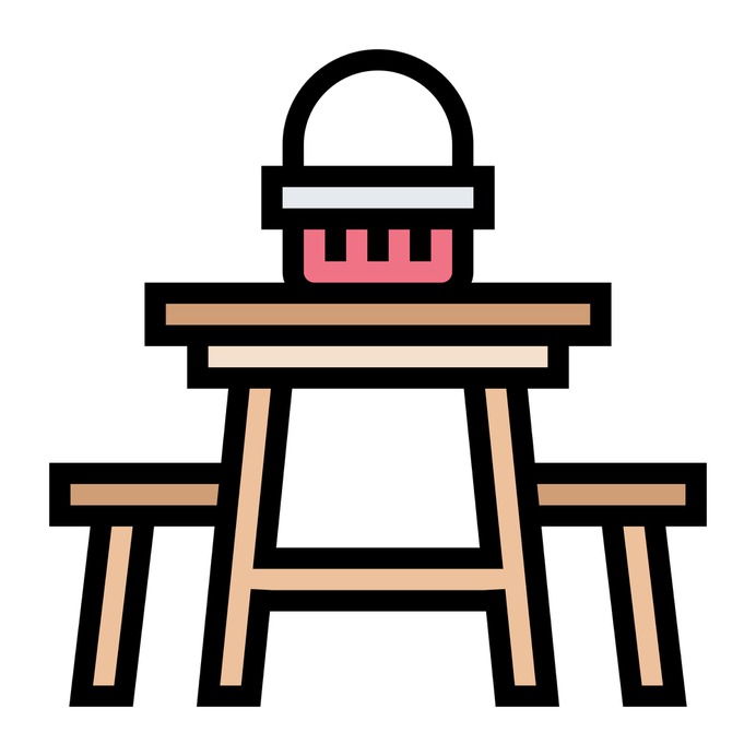 See more icon inspiration related to picnic, bench, chair, seat, dinning, furniture and household, public, furniture and tablet on Flaticon.