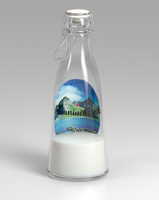 Mountain Milk | OSOMO #packaging #milk #minimalism #bottle