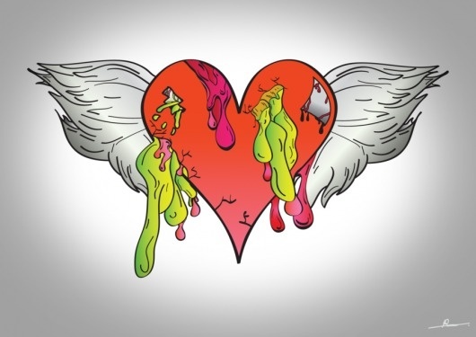 Liquid heart by ~Robinvaneijk #heart #vector #color #liquid #art