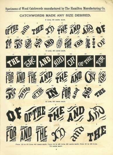 Hamilton Wood Type Catalog #14