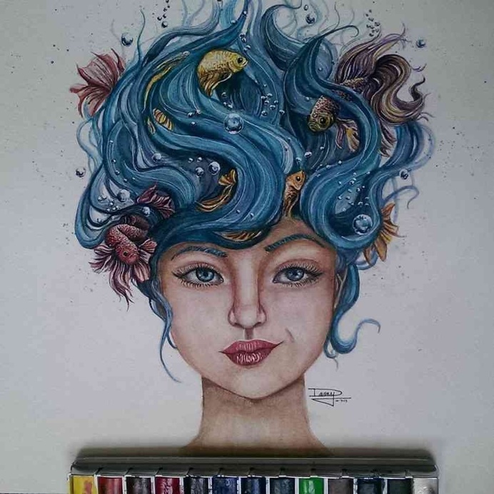 Striking Watercolor Drawings by Dany Lizeth