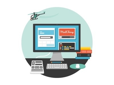 A desk #computer #flat #vector #illustration #desl