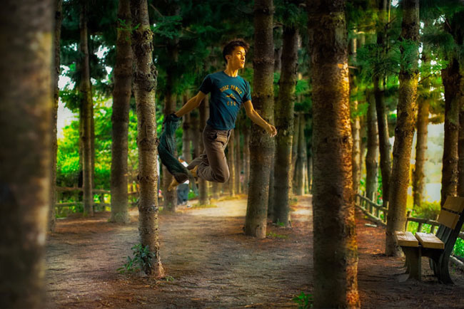 The Levitator : Self-Portraits In Dance Poses by Mickael Jou