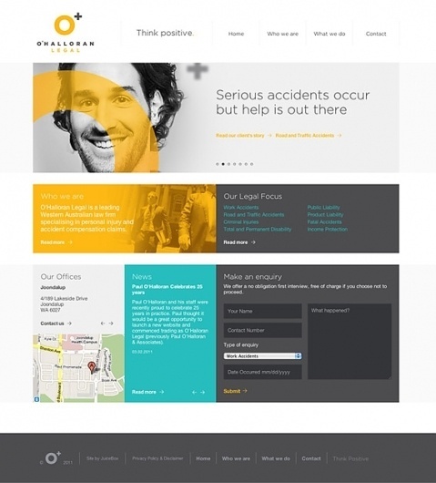 JuiceBox Creative : O'Halloran Legal : Think Positive #creative #website #grid #perth #juicebox