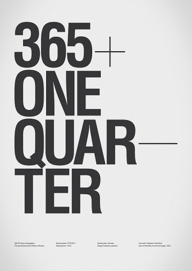 365+One Quarter // Type Journal on Typography Served #typography #poster