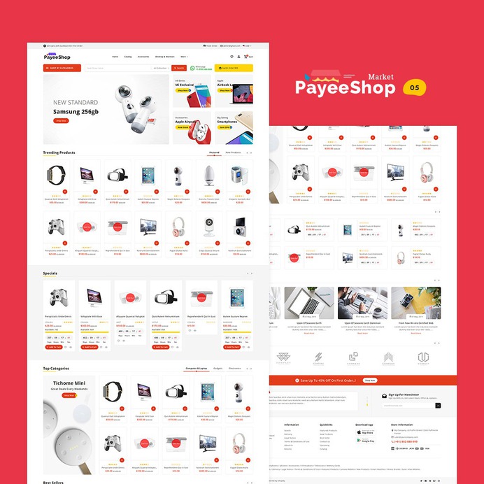#PayeeShop #Electronics #Appliances - #Shopify Multi-Purpose Responsive #Theme | #TemplateTrip #eCommerce #Website #Design