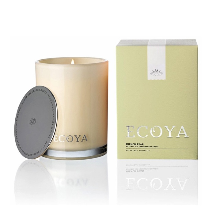 French Pear Scented Soy Wax Candle in Madison Jar, 14 cm