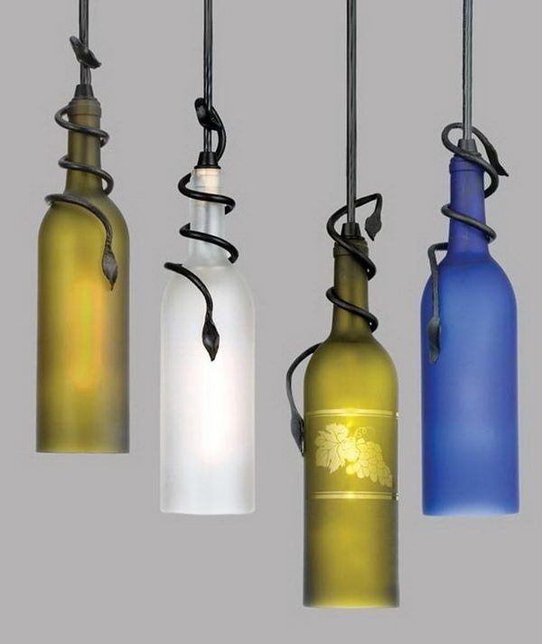 Homemade Wine Bottle Crafts #diy #craft #wine #bottle