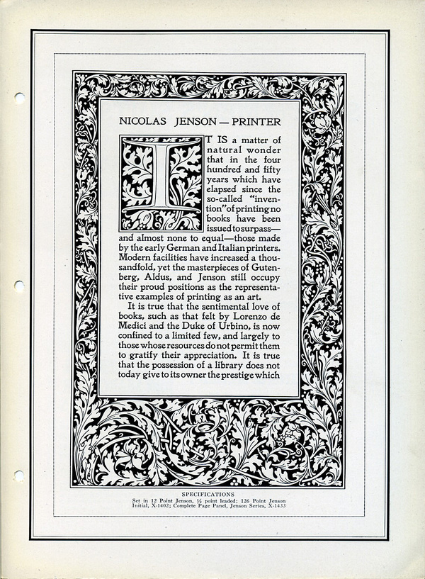 Linotype Nicholas Jenson type specimen #type #specimen #typography