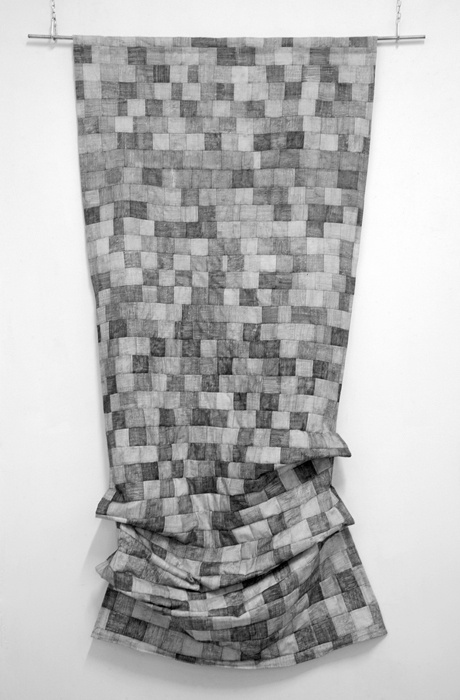 Compulsive Construction, graphite on fabric, 76x160 cm, 2013-2014. #white #black #karin #art #and #granstrand