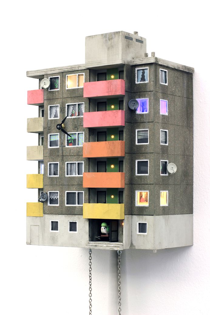 Contemporary Takes on Cuckoo Clocks by Guido Zimmerman Resemble Brutalist Block Buildings