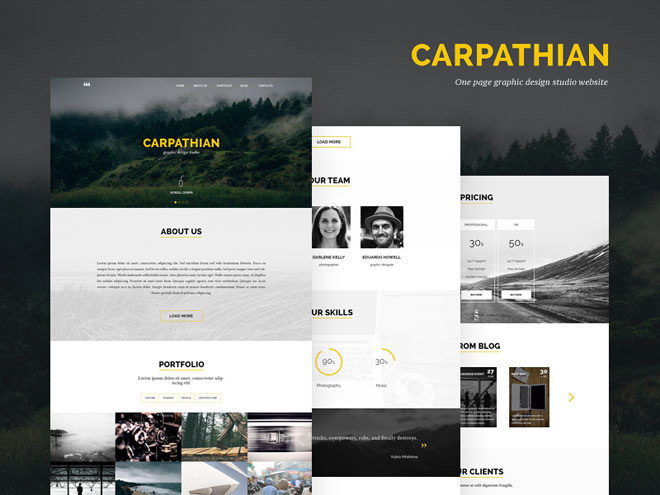 Carpathian : One Page PSD Tempate