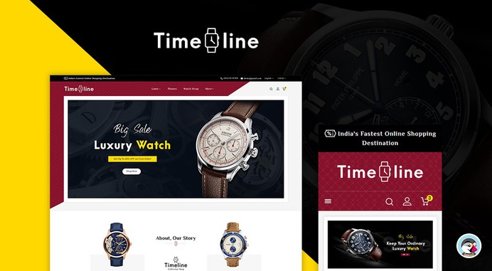 #Timeline #Watches Store - #Prestashop #Responsive #Theme | #TemplateTrip #eCommerce #Website #Template