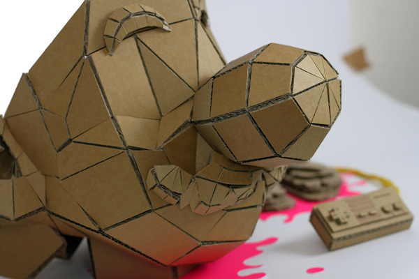 Brain over brawn by Munye&Co Studio #blood #font #nintendo #mario #munyeco #munye&co #cardboard #brain #geometric #pixel #tipography #illustration #hat #kill #bross #studio #papercraft #type #face