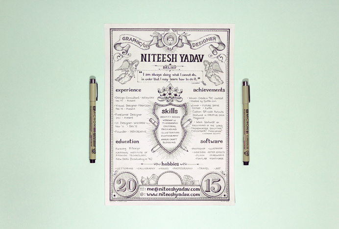 Hand lettered Resume #resume # lettering #typography
