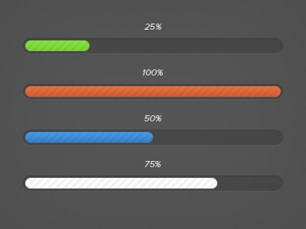 Colorful download progress bars Free Psd. See more inspiration related to Orange, Colorful, Bar, Colors, Psd, Progress bar, Material, Progress, Percentage, Horizontal, Bars, Various and Psd material on Freepik.