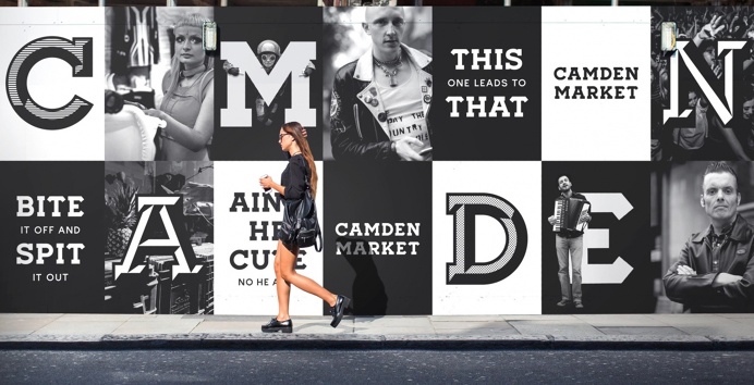 camden market hoardings branding corporate design minimal black mindsparkle mag amsterdam black branding camden corporatedesign hoarding i