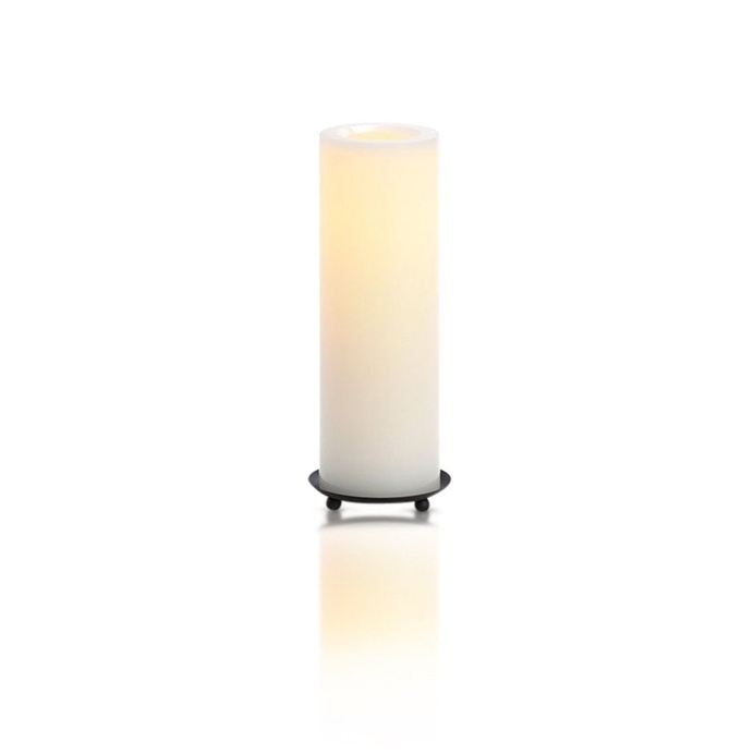 White Round Wax LED Flameless Pillar Candle 25cm x 8cm