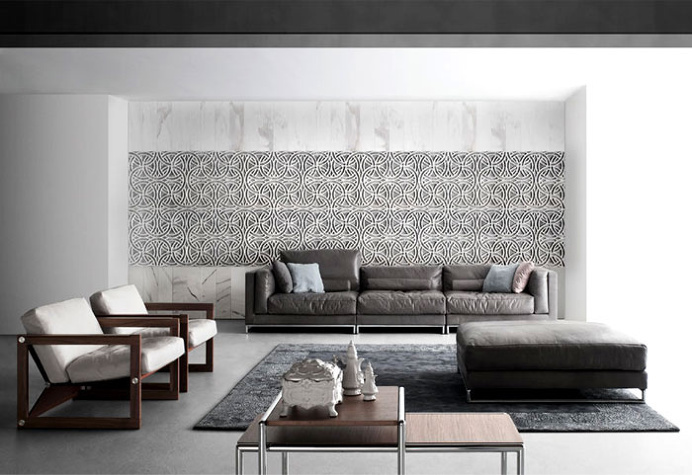 Delicate Marble Cladding – Rondo and Merletto by Kreoo - #bath, #interior, #decor, #wallcoverings, #walls, #walldecor,