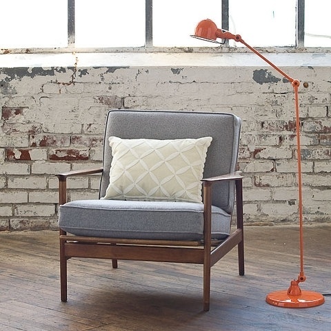 FFFFOUND! | tumblr_kv4curwHqn1qau50i.jpg 480 × 480 pixels #brick #lamp #chair #design #orange #furniture #lighting #grey