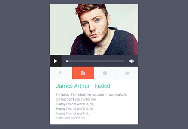 Flat widget music player with lyrics Free Psd. See more inspiration related to Music, Flat, Psd, Player, Music player, Horizontal, Widget and Lyrics on Freepik.