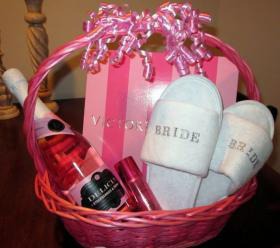 Victoria's secret basket for the bride!