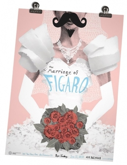 The Marriage of Figaro - kevincraftdesign #pink #rose #poster #collage #drawing